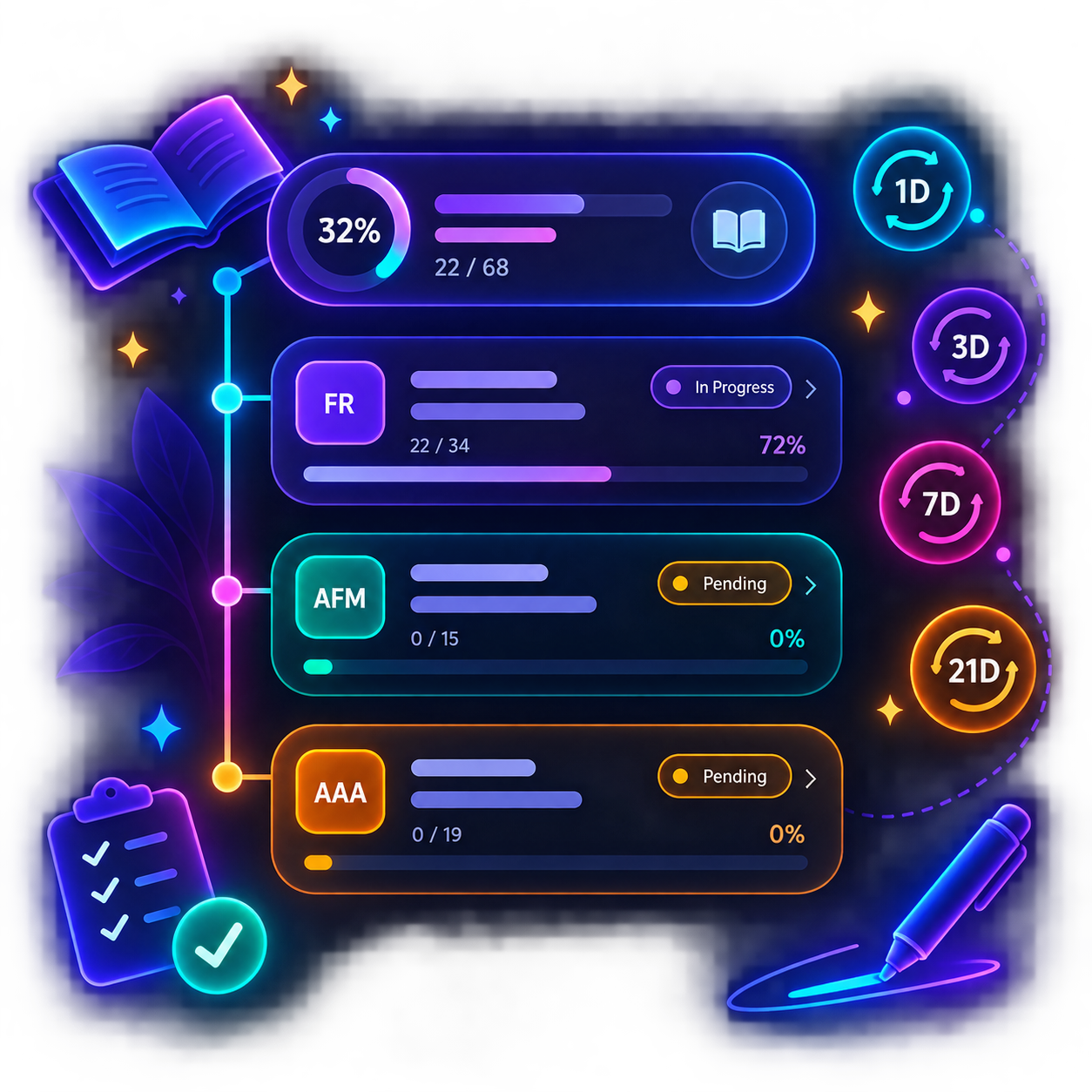 Syllabus tracker with spaced repetition